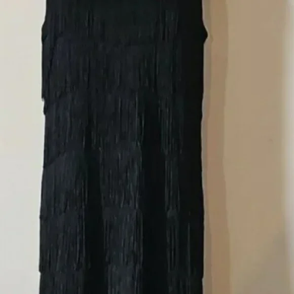 Black Sheath Fringe Mini Dress - White House Black Market - Picture 3 of 4